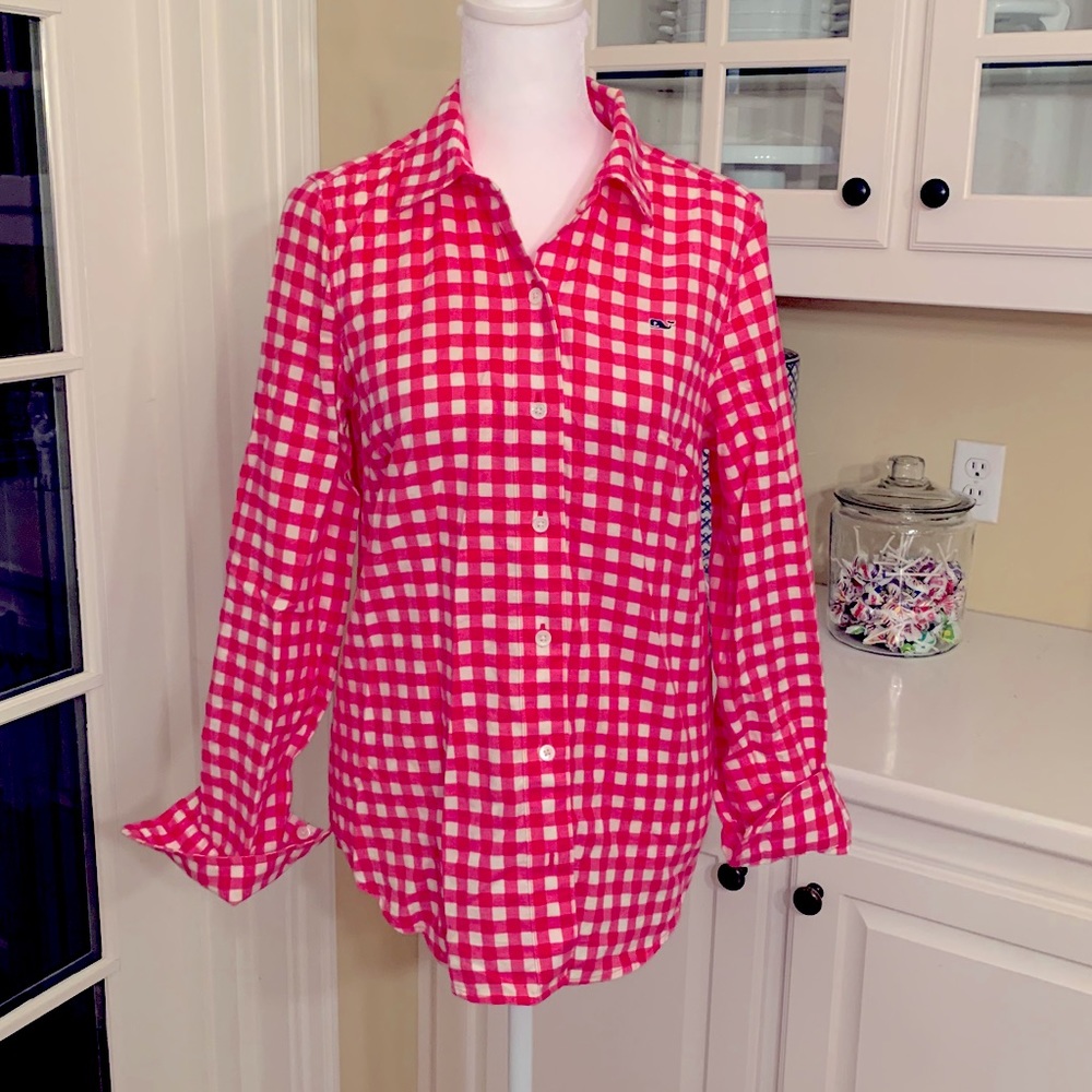 Pink W button down (vineyard vines)